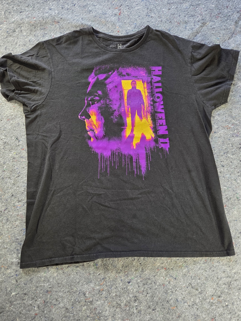 Halloween II Michael Myers Men’s Large Black Horror Movie Graphic T Shirt